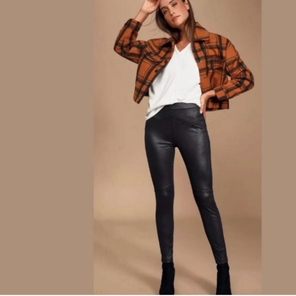 Free People Pants - Like NEW Free People SuedeLeather Leggings Sz 0 🖤